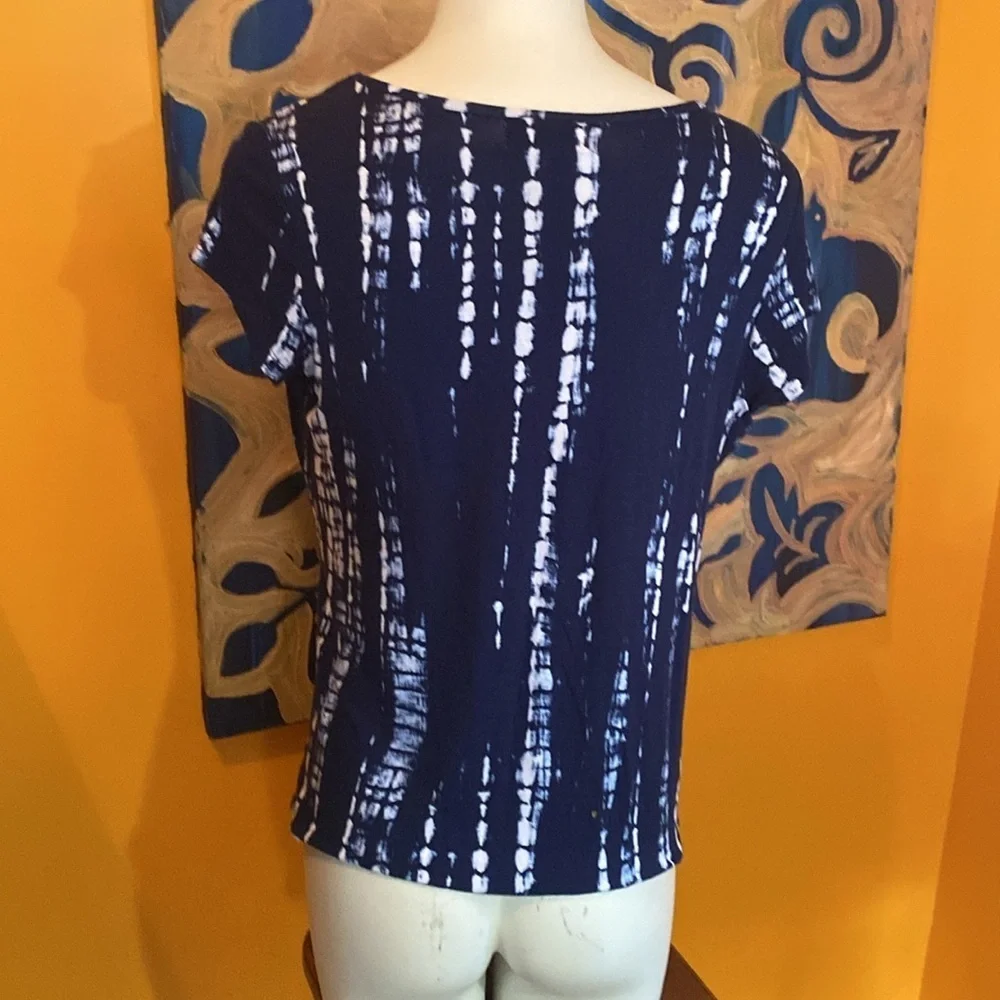 Blue Tie Dye Rayon Top